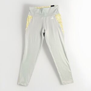 Adidas Optime Aeroready Training Tight Large High Rise 7/8 Wonder Silver NEW